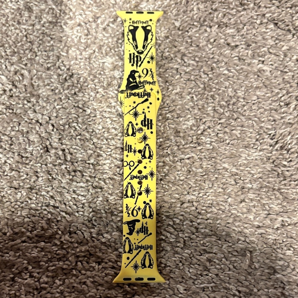 Yellow Printed Silicone Wristband Band for Wearable Clips